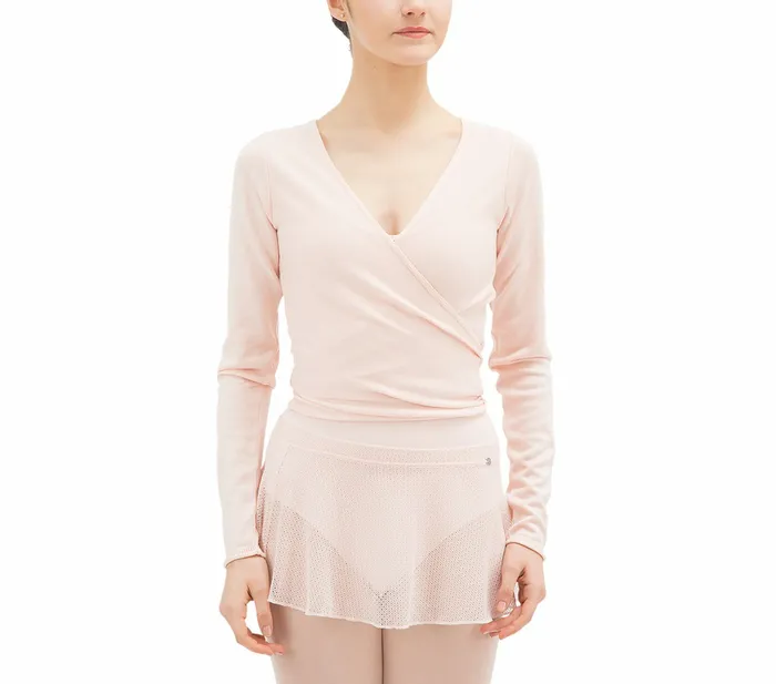 Repetto Womens Tops Long Sleeved WrapOver Petal Pink