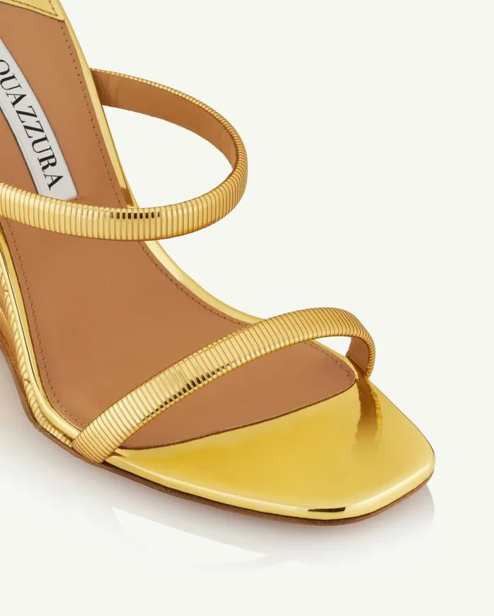 Riviera Chain Wedge 95 Gold Women Aquazzura Slides and Mules Riviera Chain Wedge 95 Gold Women Aquazzura Slides and Mules