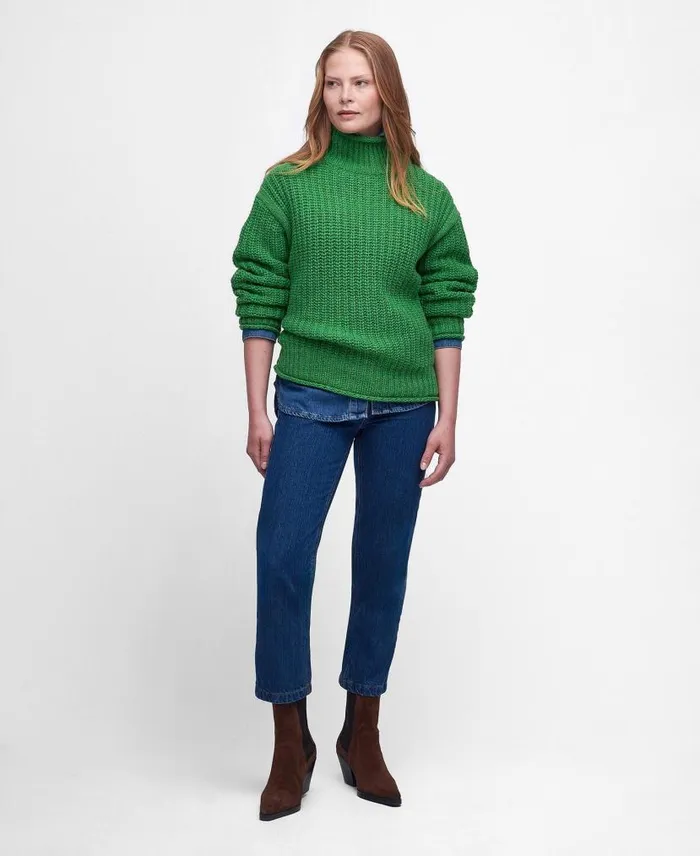 Rockcliffe Knitted Jumper Green Apple Women Barbour Jumpers