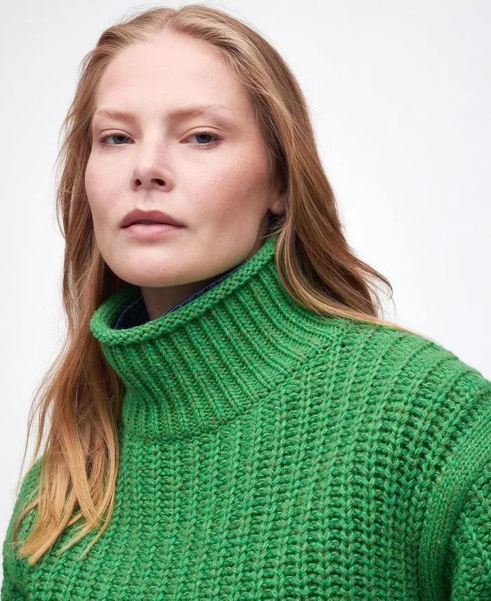 Rockcliffe Knitted Jumper Green Apple Women Barbour Jumpers