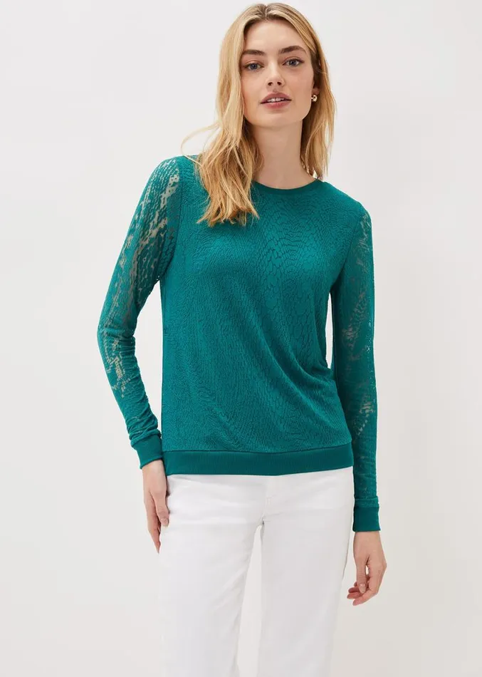 Sakuro Burnout Top Teal Women Phase Eight Tops and TShirts