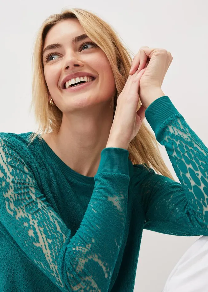 Sakuro Burnout Top Teal Women Phase Eight Tops and TShirts