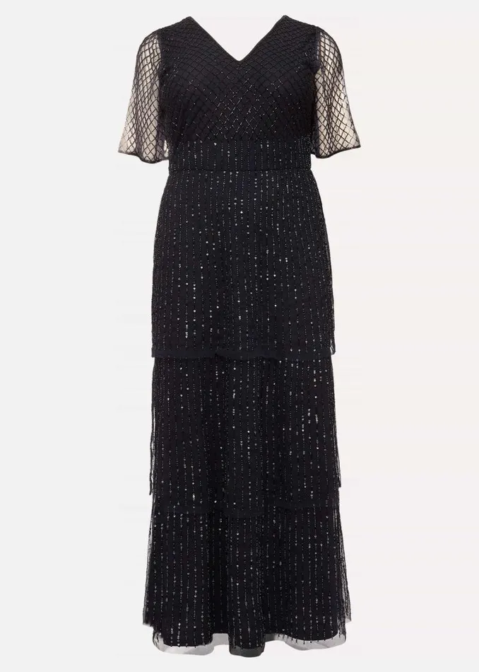 Sascha Beaded Maxi Dress Navy Women Phase Eight Dresses