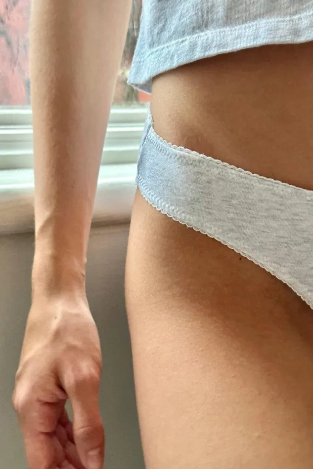 Scalloped Underwear Silver Grey Women Brandy Melville Intimates