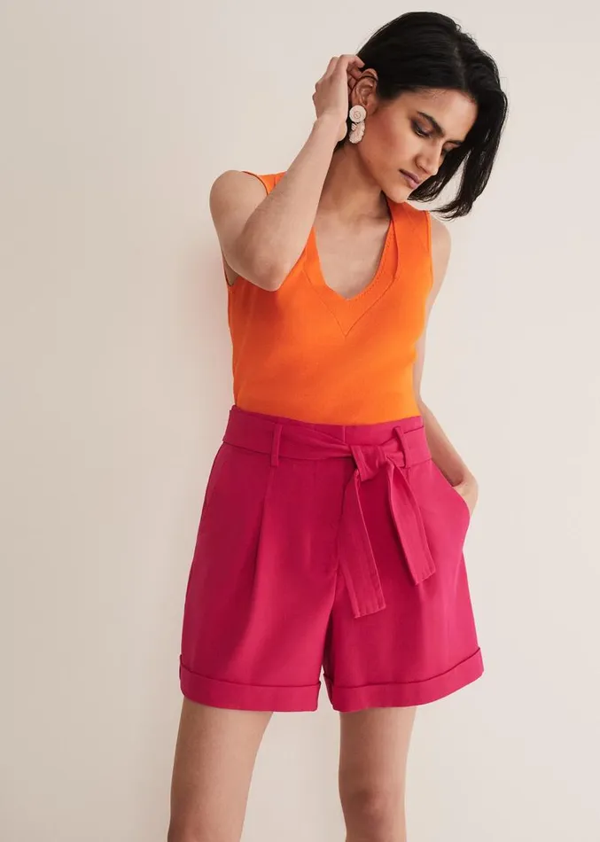 Scarlett Knitted Top Orange Women Phase Eight Knitwear