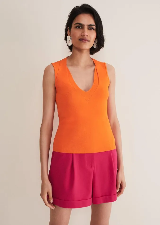 Scarlett Knitted Top Orange Women Phase Eight Knitwear