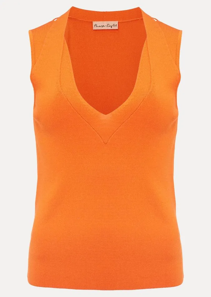 Scarlett Knitted Top Orange Women Phase Eight Knitwear