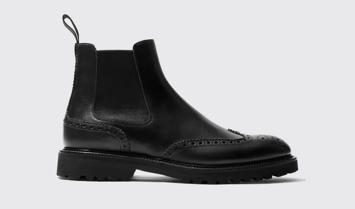 Scarosso Chelsea Boots Men Keith Black Black Calf