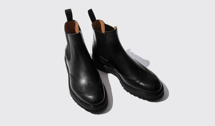 Scarosso Chelsea Boots Men Keith Black Black Calf