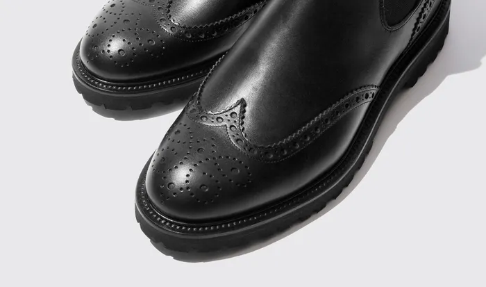 Scarosso Chelsea Boots Men Keith Black Black Calf