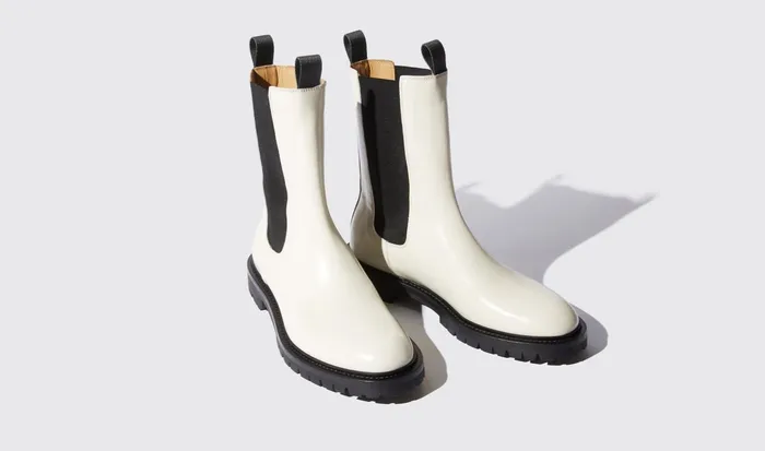 Scarosso Chelsea Boots Men Wooster Chalk White 8211 Brushed Calf