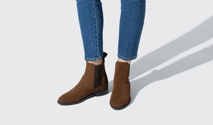 Scarosso Chelsea Boots Women Caterina Marrone Brown Suede