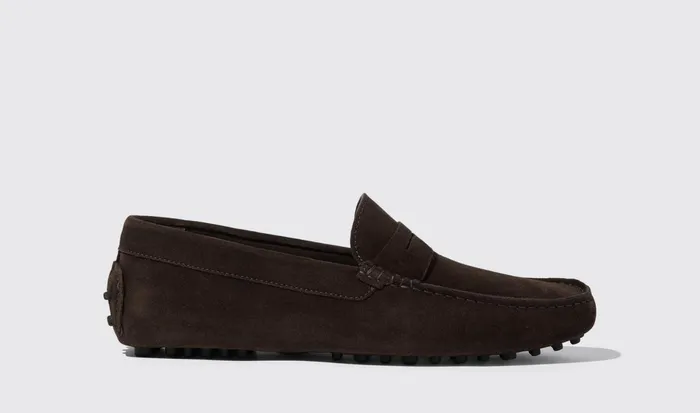 Scarosso Driving Shoes Men Michael Brown Suede Dark Brown 8211 Suede