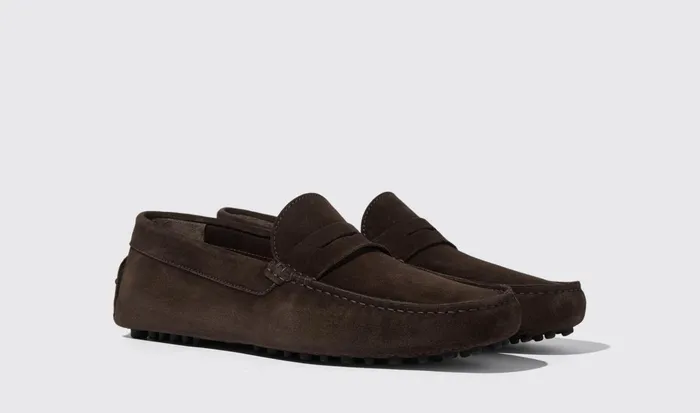 Scarosso Driving Shoes Men Michael Brown Suede Dark Brown 8211 Suede