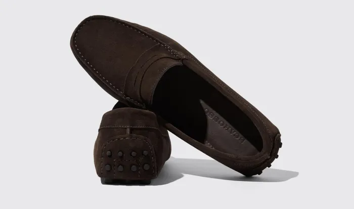 Scarosso Driving Shoes Men Michael Brown Suede Dark Brown 8211 Suede