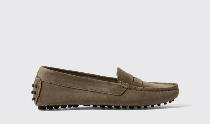 Scarosso Driving Shoes Women Ashley Taupe Suede Taupe 8211 Suede