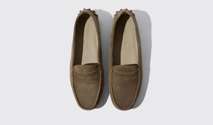 Scarosso Driving Shoes Women Ashley Taupe Suede Taupe 8211 Suede