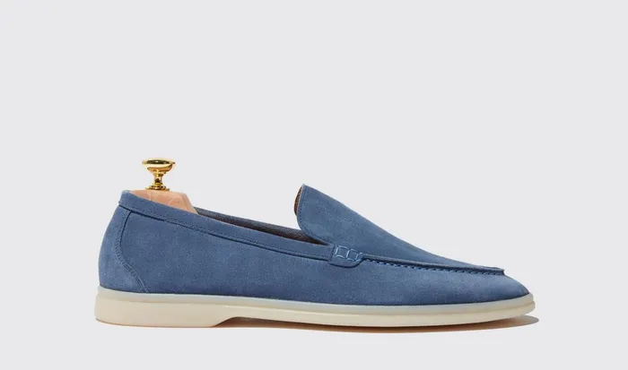 Scarosso Loafers Men Ludovico Acciaio Scamosciato Steel Blue 8211 Suede