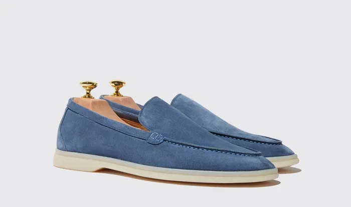 Scarosso Loafers Men Ludovico Acciaio Scamosciato Steel Blue 8211 Suede
