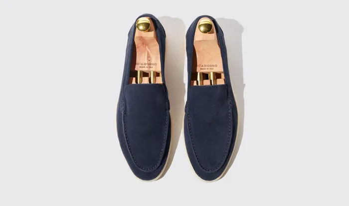 Scarosso Loafers Men Ludovico Blu Scamosciato Blue 8211 Suede