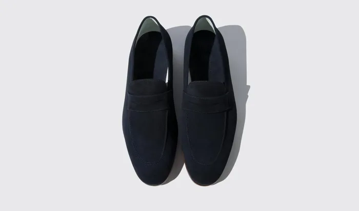 Scarosso Loafers Men Marzio Abisso Scamosciato Dark Blue Suede