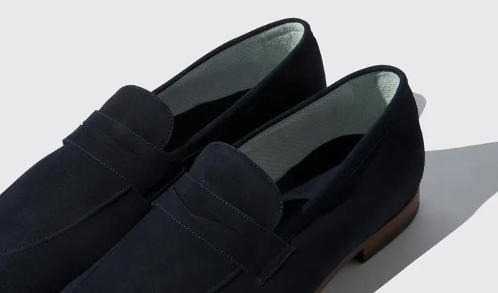 Scarosso Loafers Men Marzio Abisso Scamosciato Dark Blue Suede