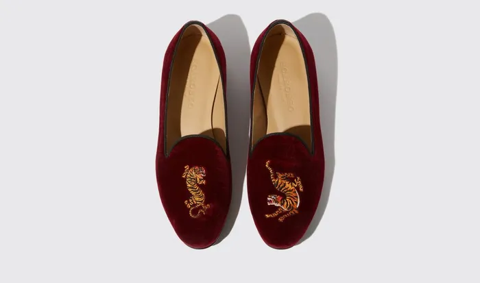 Scarosso Slippers Women Becky Burgundy Velvet Burgundy 8211 Velvet
