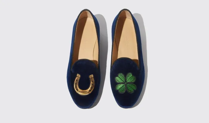Scarosso Slippers Women Myrtle Blue Velvet Blue 8211 Velvet