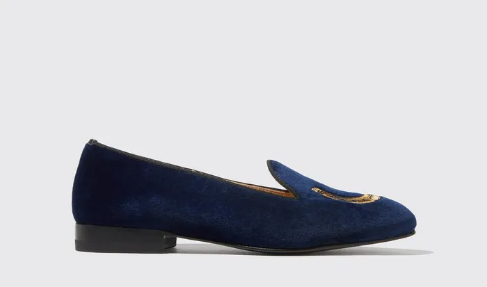 Scarosso Slippers Women Myrtle Blue Velvet Blue 8211 Velvet