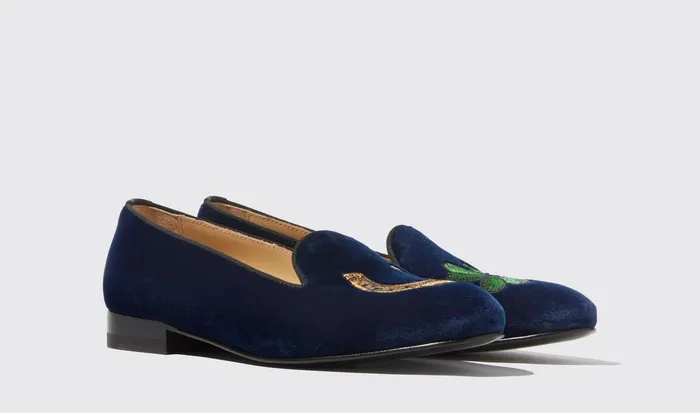 Scarosso Slippers Women Myrtle Blue Velvet Blue 8211 Velvet