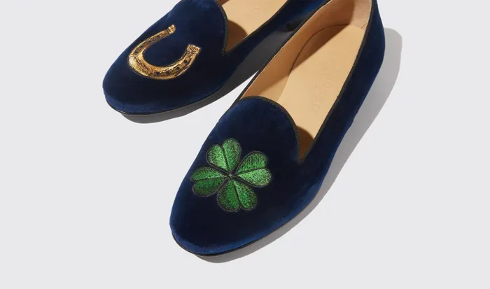 Scarosso Slippers Women Myrtle Blue Velvet Blue 8211 Velvet