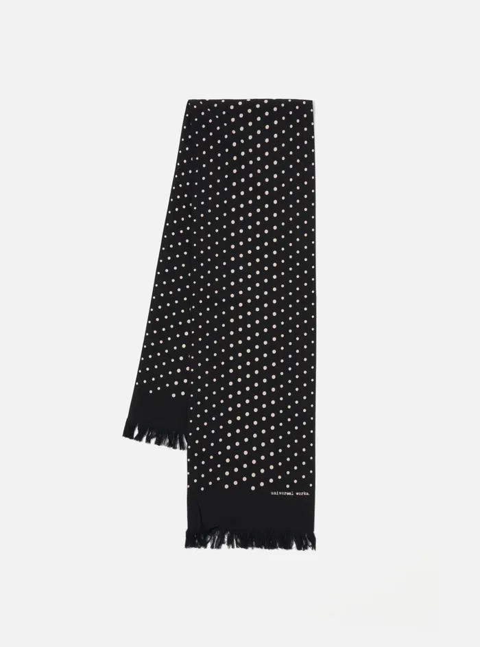Scarves Men Universal Works Universal Works Short Scarf In Black Dot Print
