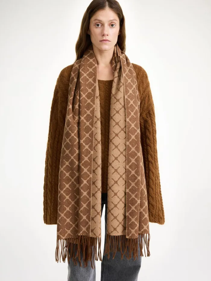Scarves Women By Malene Birger Ortega CashmereBlend Scarf Bison