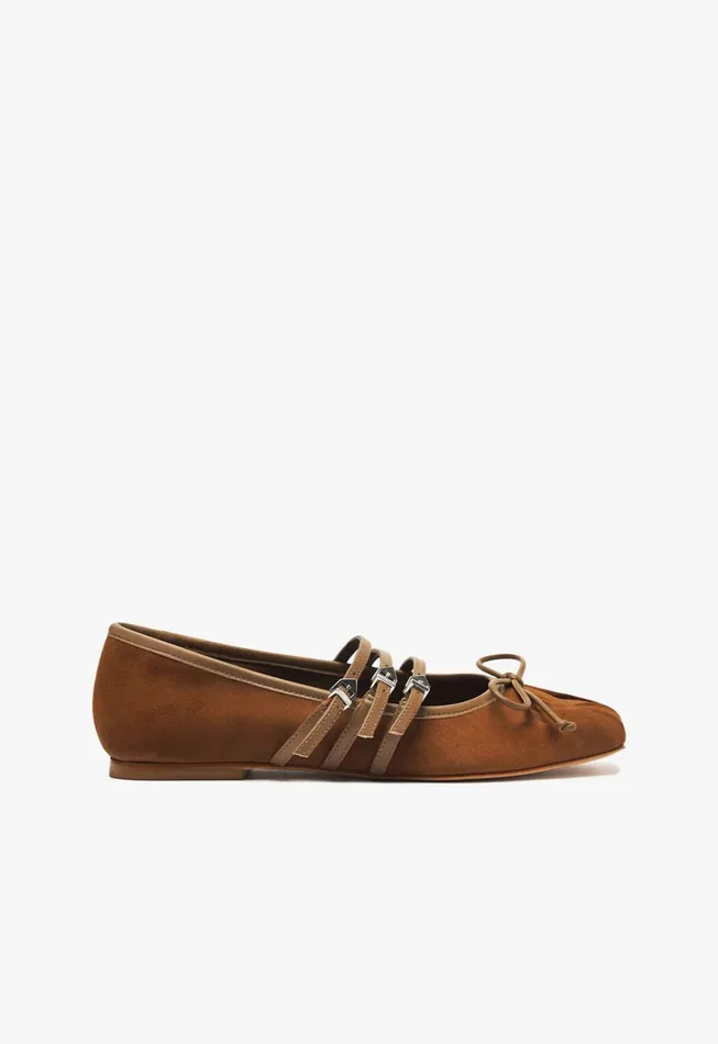 Schutz Shoes Ballerinas Women Arissa Strap Flat Dark Caramel