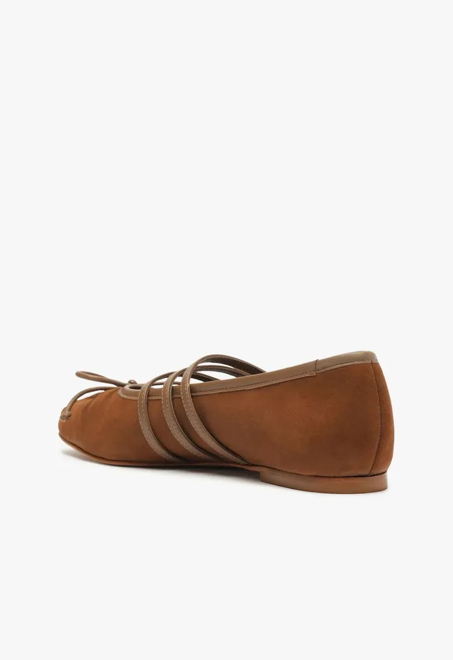 Schutz Shoes Ballerinas Women Arissa Strap Flat Dark Caramel