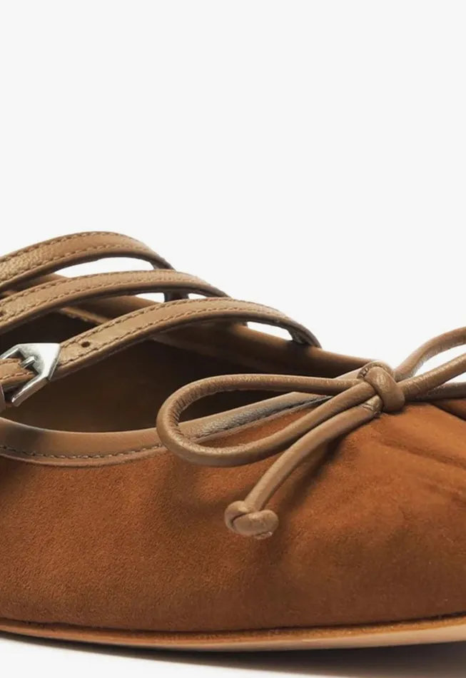 Schutz Shoes Ballerinas Women Arissa Strap Flat Dark Caramel
