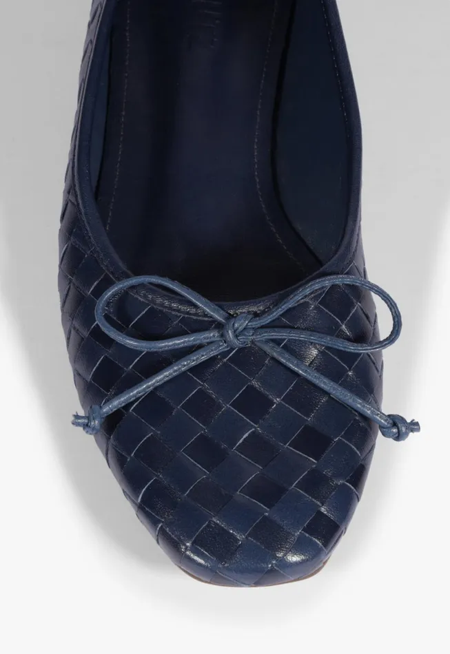 Schutz Shoes Ballerinas Women Arissa Woven Ballet Flat Blue