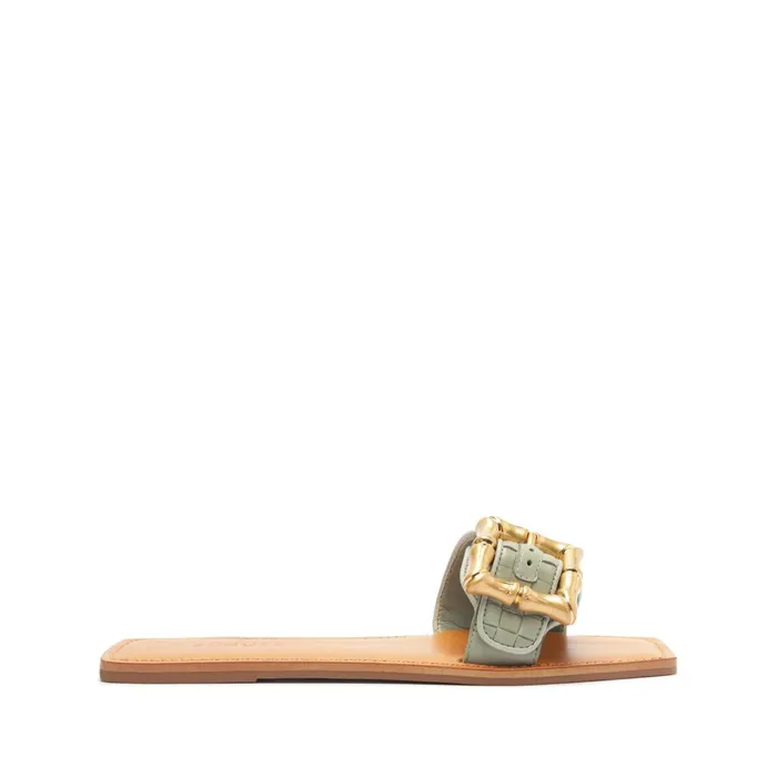 Schutz Shoes Enola Women Enola Woven Leather Sandal Green