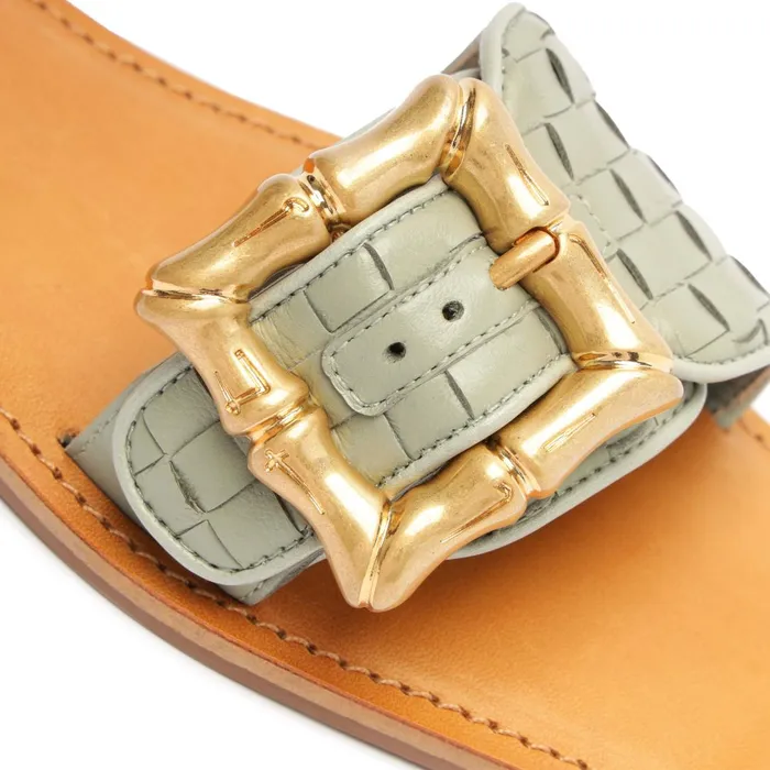 Schutz Shoes Enola Women Enola Woven Leather Sandal Green