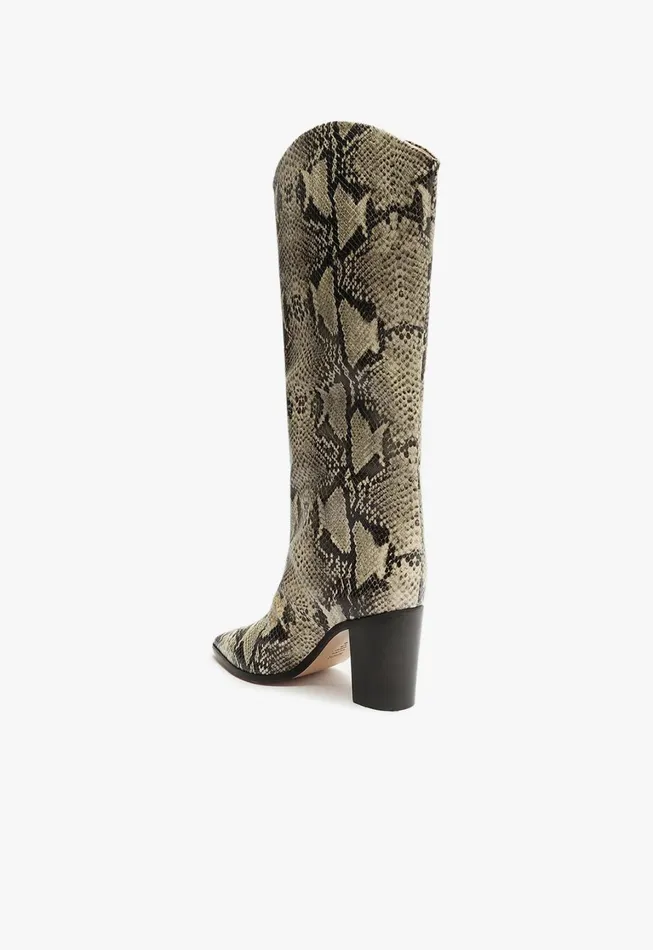 Schutz Shoes Maryana Boots Women Maryana Block Boot Natural Snake