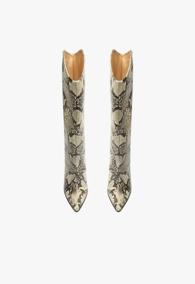 Schutz Shoes Maryana Boots Women Maryana Block Boot Natural Snake
