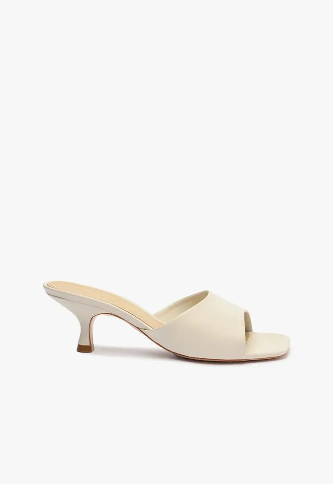 Schutz Shoes Mules Women Dethalia Nappa Leather Sandal Pearl
