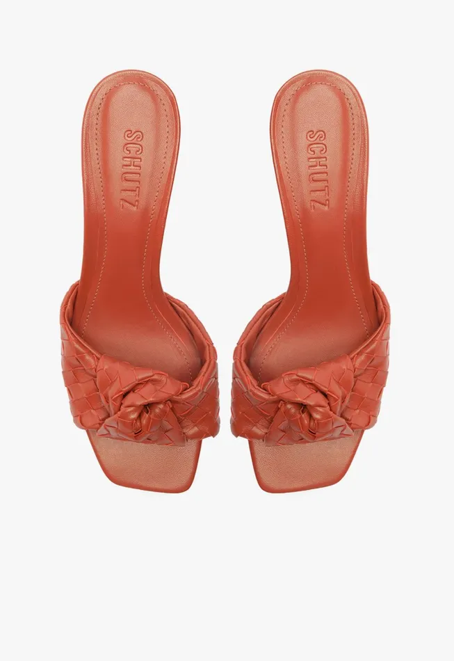 Schutz Shoes Mules Women Kareena Knot Mule Sandal Orange