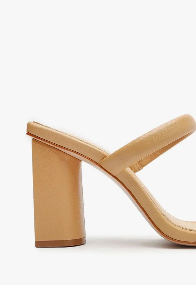 Schutz Shoes Mules Women Ully Nappa Leather Sandal Light Beige