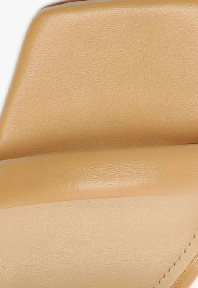 Schutz Shoes Mules Women Ully Nappa Leather Sandal Light Beige