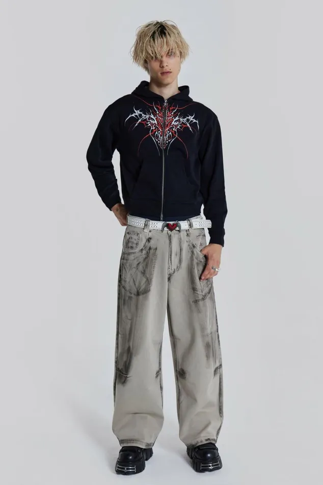 Scuff Colossus Jeans Cream WomenMen Jaded London Colossus Jeans