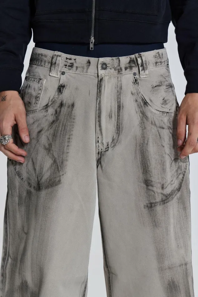 Scuff Colossus Jeans Cream WomenMen Jaded London Colossus Jeans