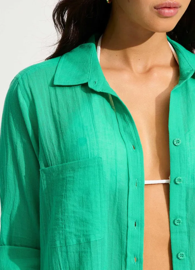 Seafolly Breeze Beach Shirt 8211 Jade Women Tops Seafolly Breeze Beach Shirt 8211 Jade Women Tops
