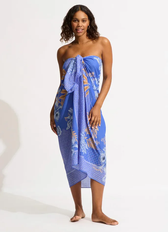 Seafolly Eden Sarong 8211 Azure Women Skirts and Sarongs Seafolly Eden Sarong 8211 Azure Women Skirts and Sarongs