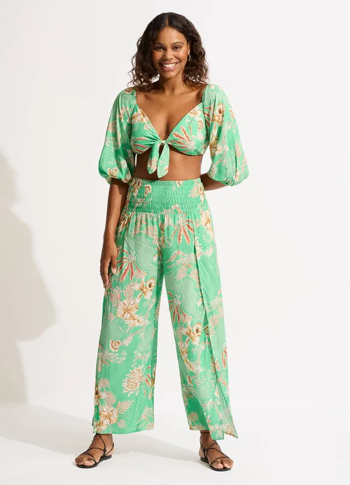 Seafolly Eden Shirring Pant 8211 Mint Women Pants and Shorts Seafolly Eden Shirring Pant 8211 Mint Women Pants and Shorts